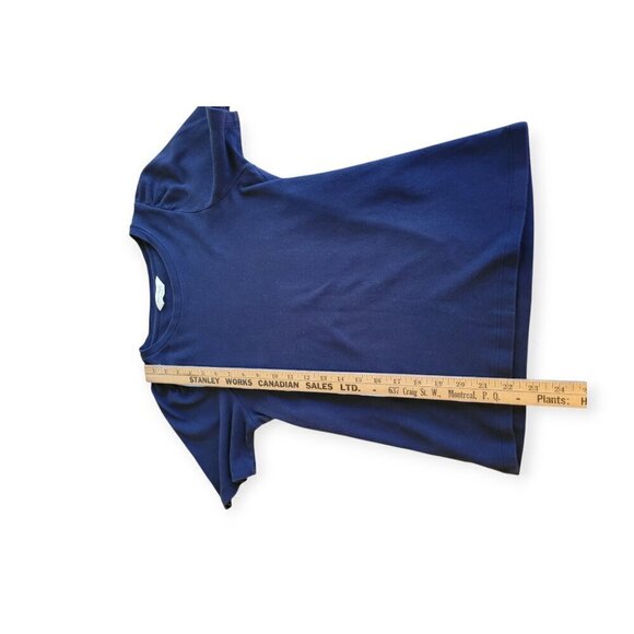 Part Two Navy Gathered Sleeve T-Shirt, Organic Cotton, Size S - Picture 5 of 7